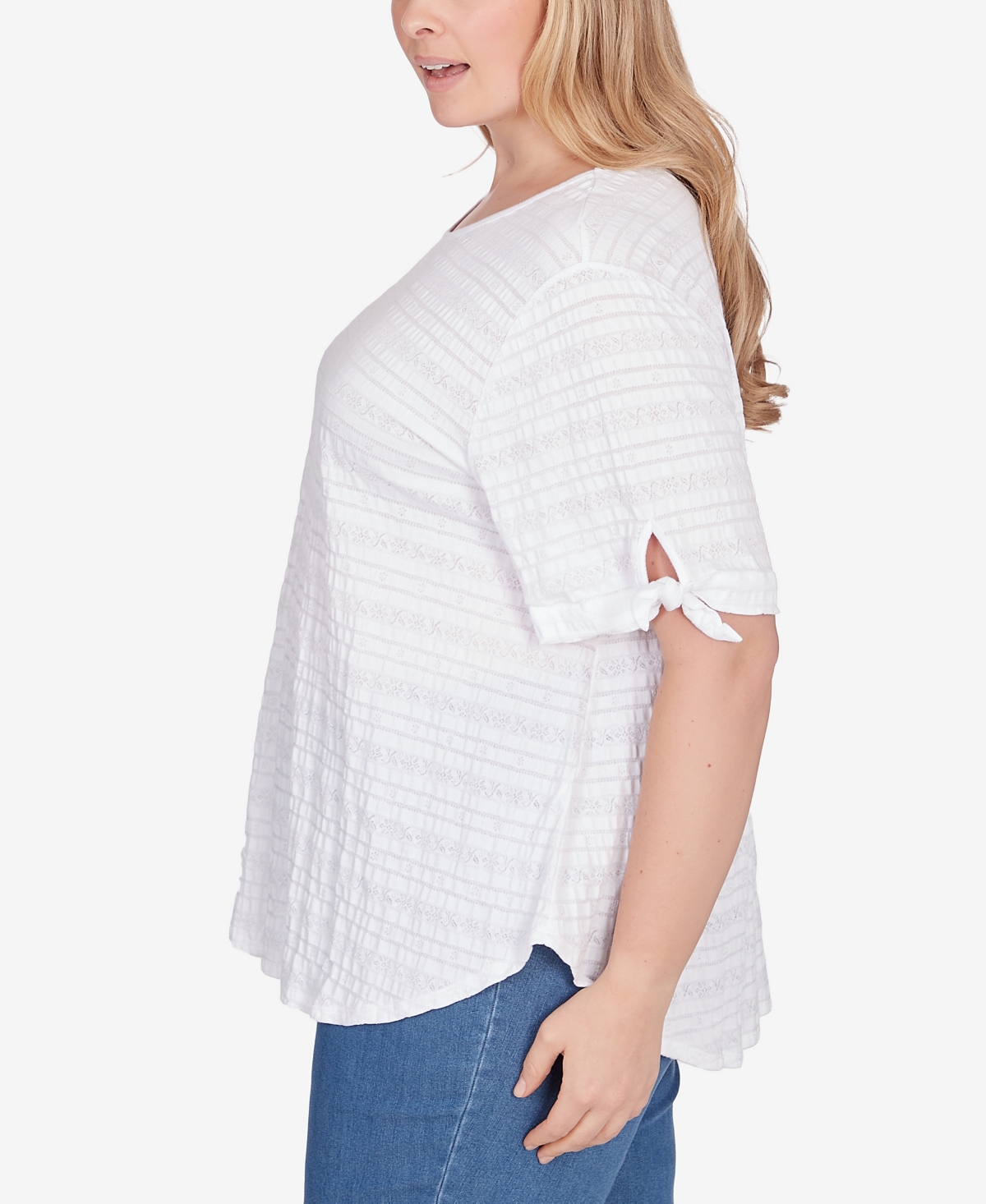 Ruby Rd. Plus Size Decorative Smocked Knit Top