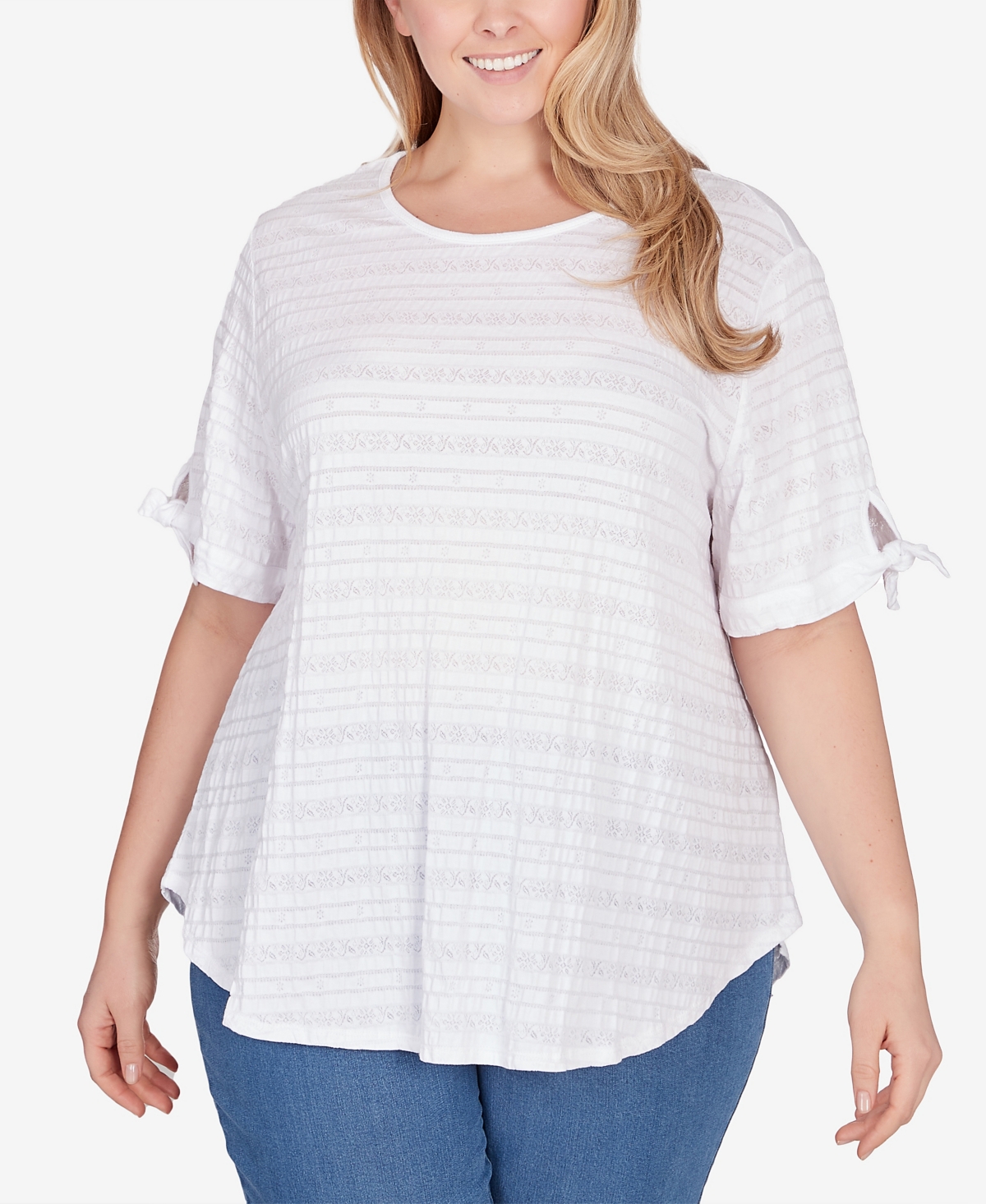 Ruby Rd. Plus Size Decorative Smocked Knit Top