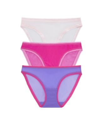 Нижнее белье для бикини на бедрах из тонкой сетки, 3 упаковки 3202P3