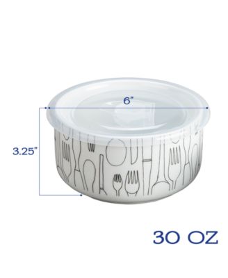 Фарфор BIA Cordon Bleu BIA Cordon Bleu, 30 унций Баночки для хранения столовых приборов с крышками, набор из 4 штук