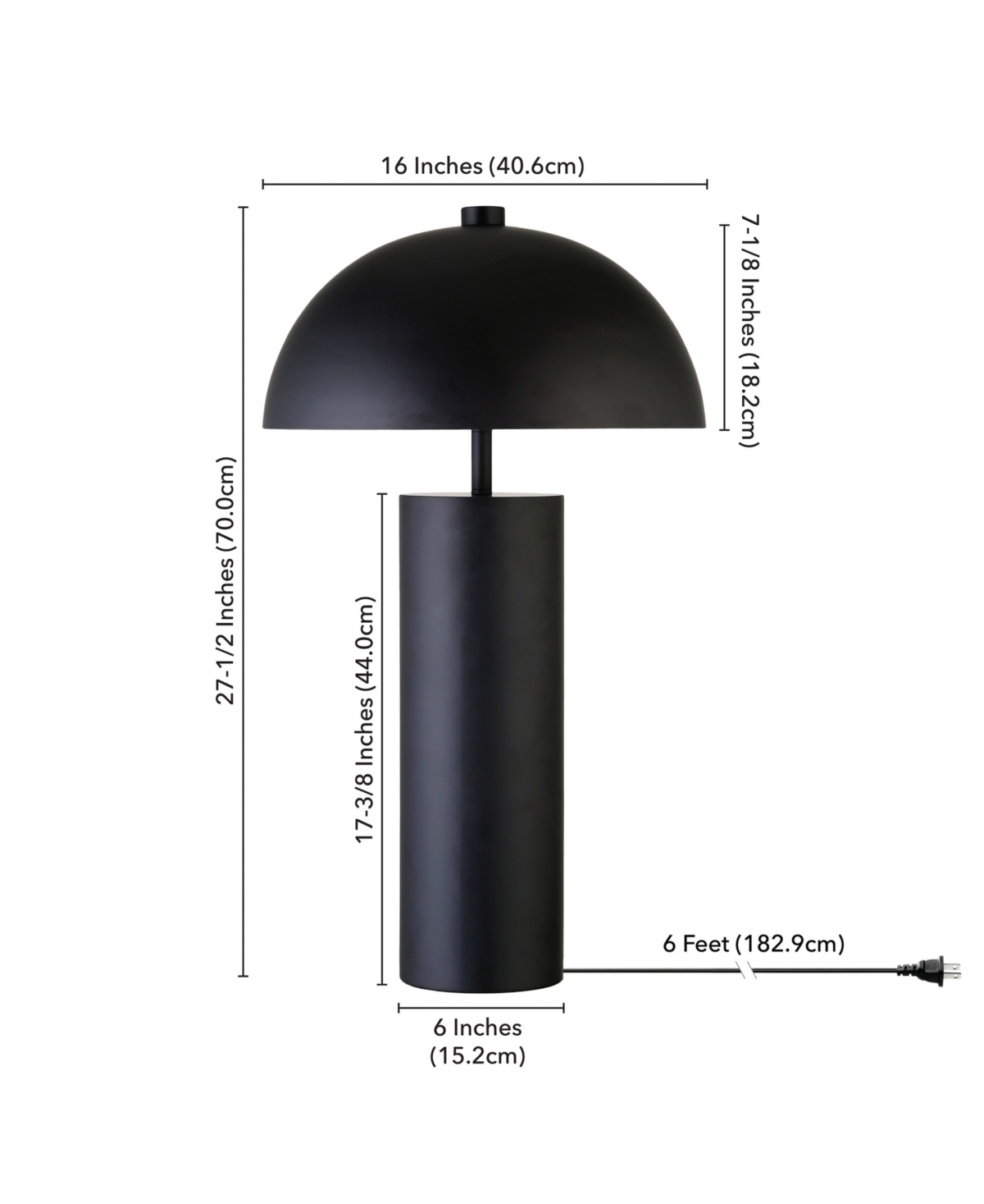 Hudson & Canal York 27" Tall Table Lamp With Metal Shade In Blackened Bronze