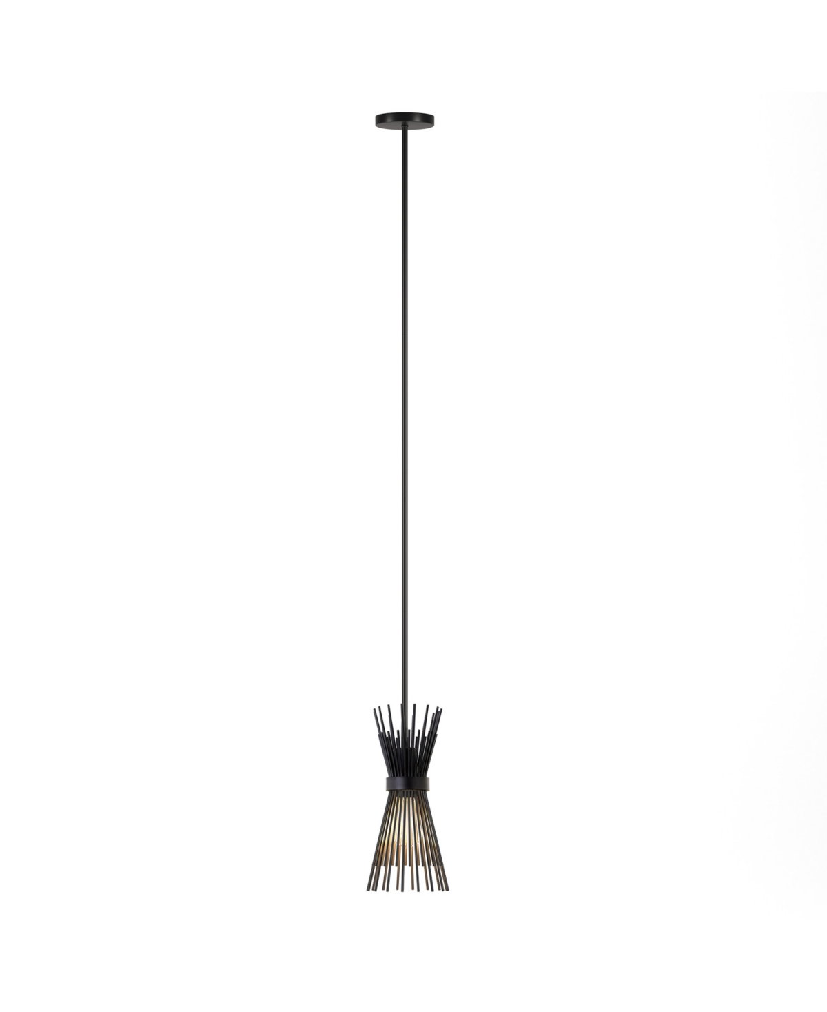 Hudson & Canal Andromeda 7" Wide Starburst Pendant With Metal Shade In Blackened Bronze