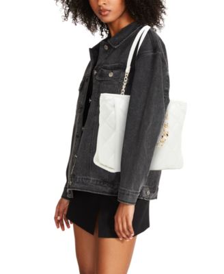 Katt Faux Leather Quilted Tote with Pouch