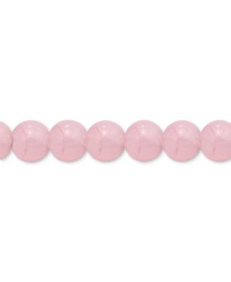 Rose Quartz & Cubic Zirconia Heart Bead Stretch Bracelet in 18k Gold-Plated Sterling Silver