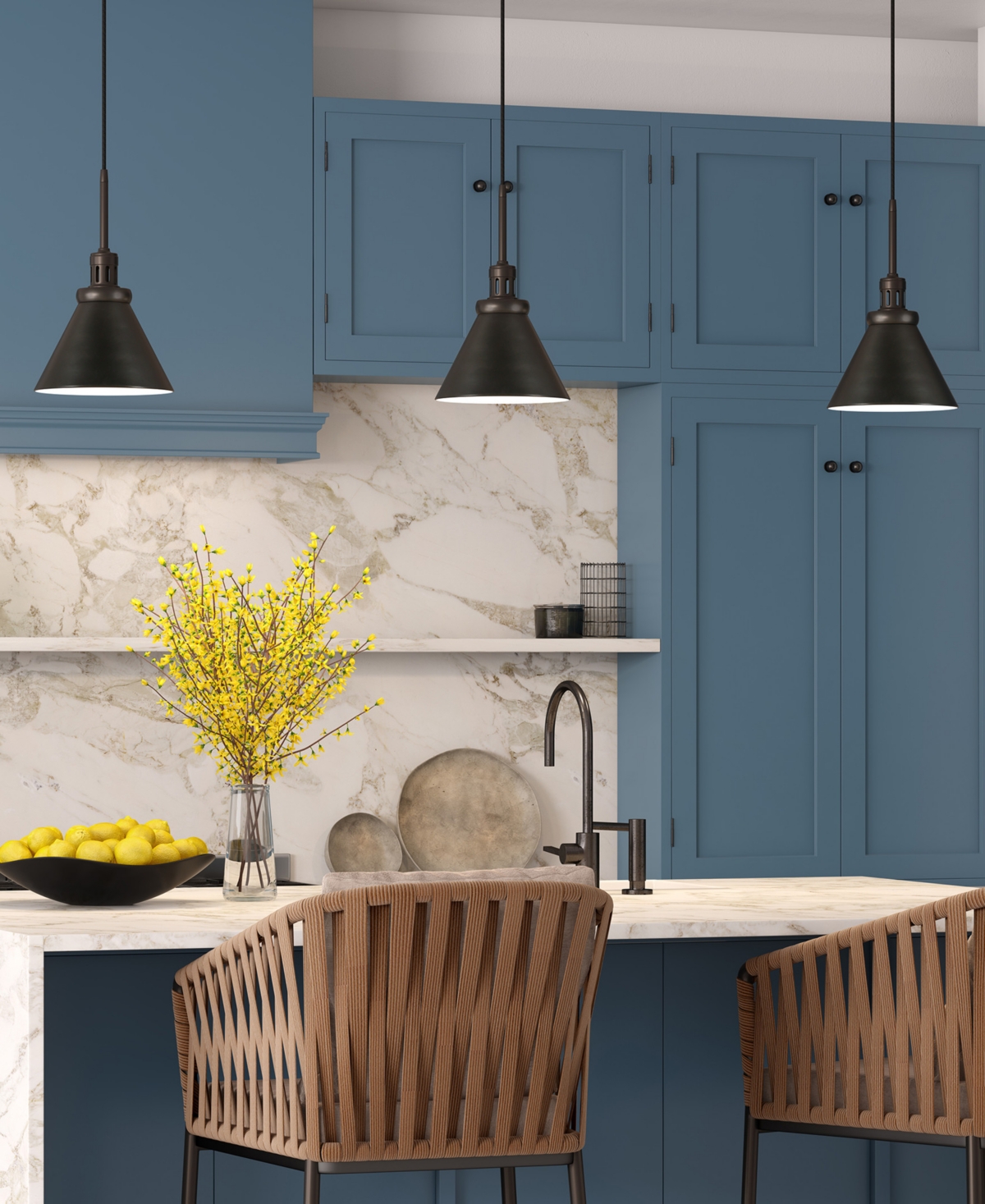 Hudson & Canal Zeno 8.5" Wide Pendant With Metal Shade In Blackened Steel