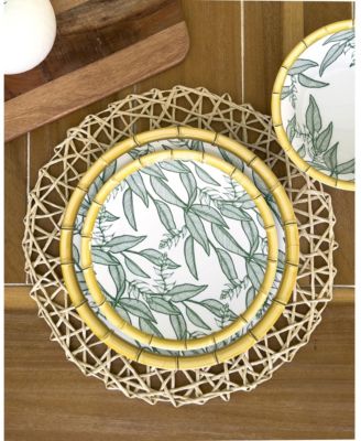 Zen Bamboo Leaf Dinner Plates, Set of 4