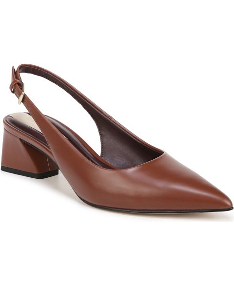 Женские туфли Franco Sarto Racer Pointed Toe Block Heel Slingback Pumps, цвет: Коричневый кожаный
