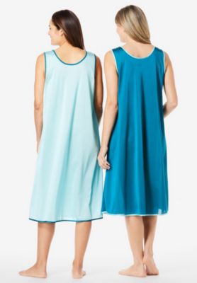 Only Necessities Plus Size 2-Pack Sleeveless Nightgown