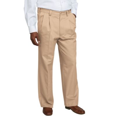 Men's Relaxed Fit Wrinkle-Free Expandable Waist Pleated Pants