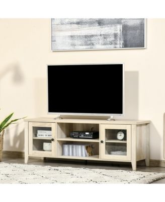 60" Contemporary Television Stand, Entertainment Center w/ Shelves Oak