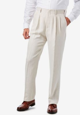 Big & Tall Linen Blend Plain Front Dress Pants