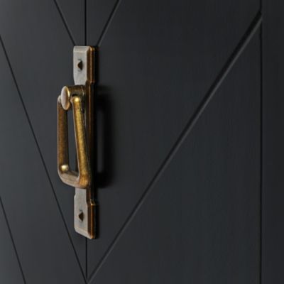 Streamdale Vintage Black Wood 2-Door Cabinets