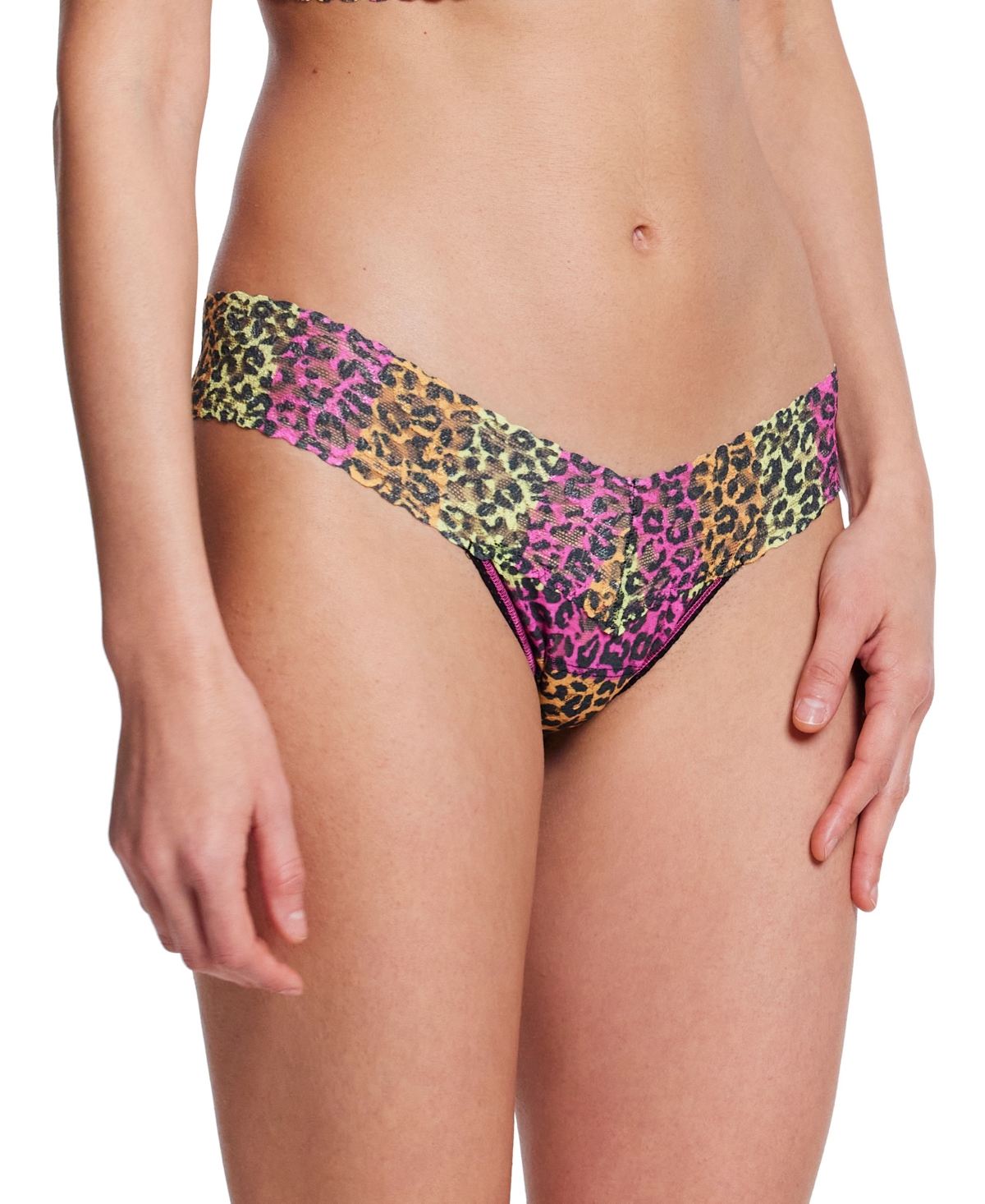 Hanky Panky Printed Signature Lace Low Rise Thong In It's Electric