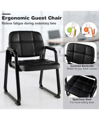Waiting Room Chair Set of 2 Upholstered Guest Conference Chair with Armrest