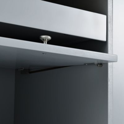 Streamdale Blue Kitchen Island Cart With LED Light And Drop Leaf