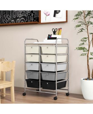 10-Drawer Storage Cart Utility Rolling Trolley Kitchen Organizer