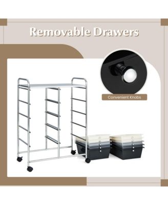 10-Drawer Storage Cart Utility Rolling Trolley Kitchen Organizer