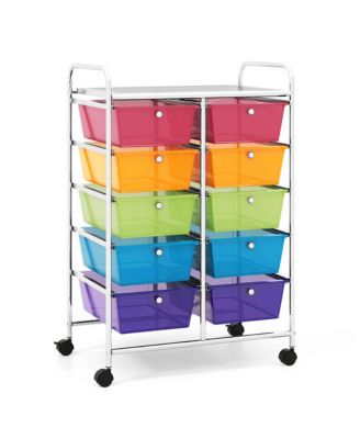 10-Drawer Storage Cart Utility Rolling Trolley Kitchen Organizer