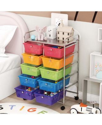 10-Drawer Storage Cart Utility Rolling Trolley Kitchen Organizer
