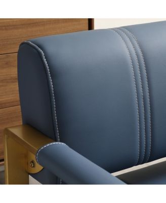 Streamdale 57.9" Width Modern Upholstery Faux Bonded Leather Loveseat Sofa