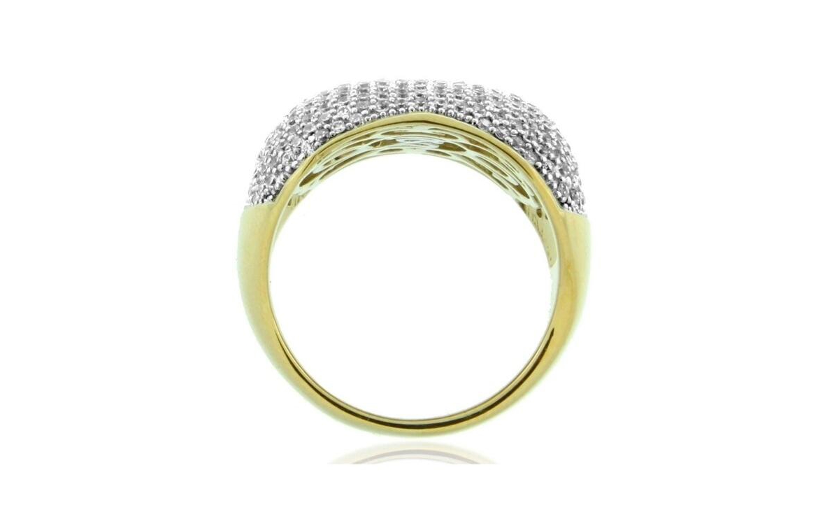 Suzy Levian New York Suzy Levian Sterling Silver Cubic Zirconia Modern Pave Wide Band Ring