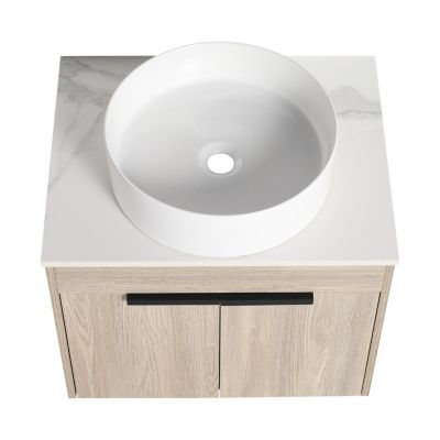 Streamdale 24" Modern Design Float Bathroom Vanity With Ceramic Basin Set