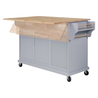 Cambridge Wood Top Storage Kitchen Island