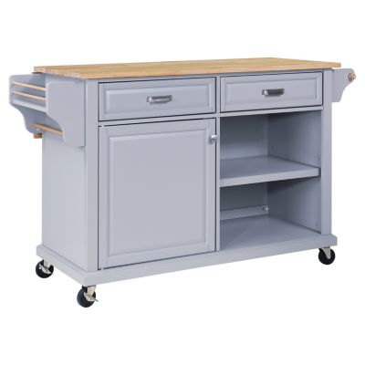 Cambridge Wood Top Storage Kitchen Island
