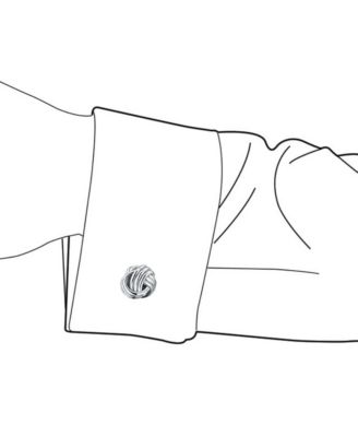 Solid Double Sided Twist Love Knot Woven Braided French Style Fixed Bar Backing Shirt Cufflinks Executive Groom Gift Sterling Silver