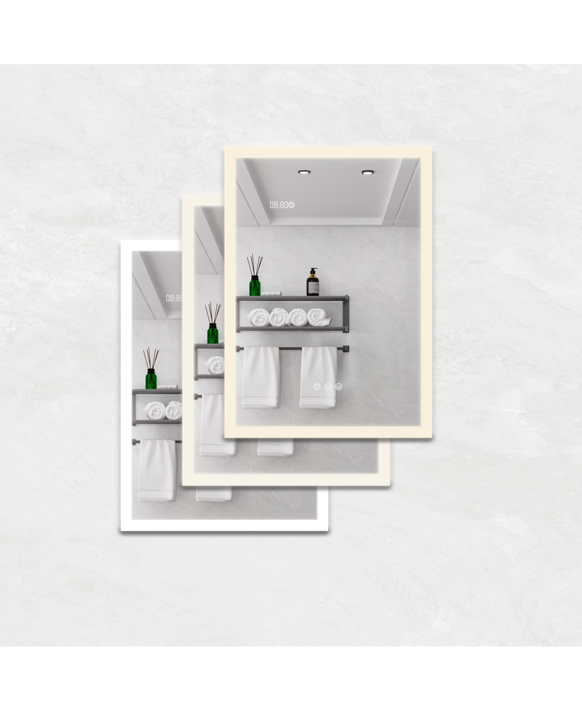 Streamdale Furniture Lighted Led Medicine Cabinet, 28x20 Inch, Defogger, Dimmer & Digital Clock