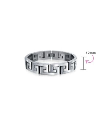 Stylish Geometric Infinity Key Link Bracelet Black IP Stainless Steel 12MM Width