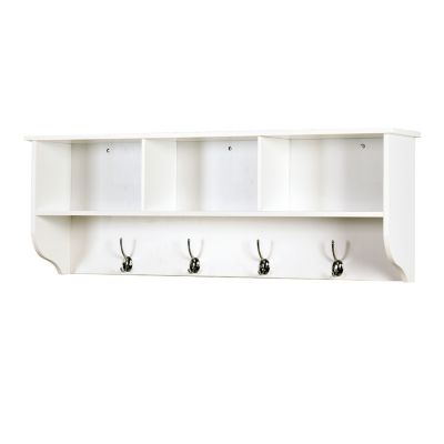 Modern Entryway Coat Rack with Dual Hooks and Shelf