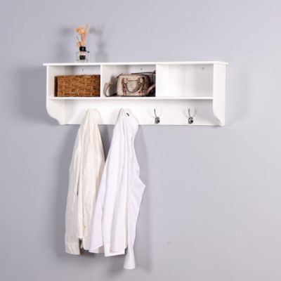 Modern Entryway Coat Rack with Dual Hooks and Shelf