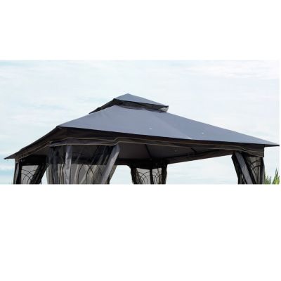 Streamdale 10x10 FT Patio Double Roof Gazebo Replacement Canopy Top Fabric