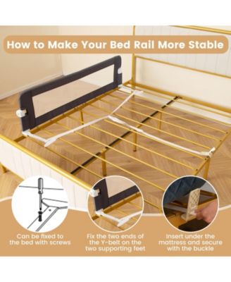 Kids Bed Rail Guard with Adjustable Strap and Fold-Down Design for Easy Access