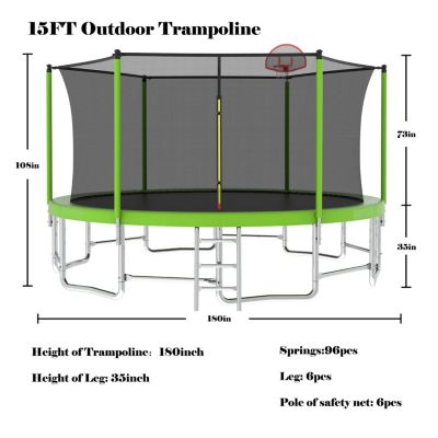 Streamdale 15FT Trampoline Green