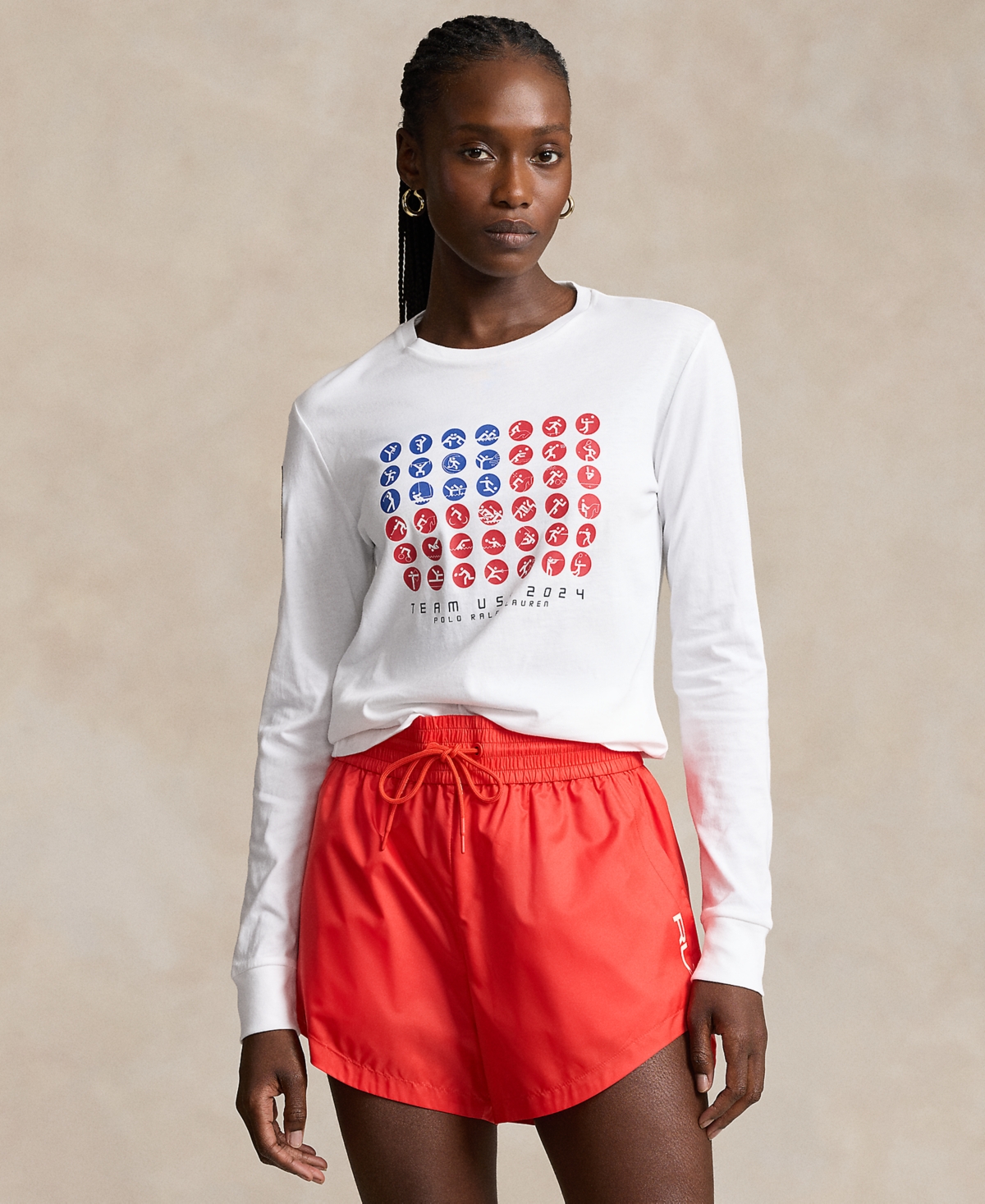 Polo Ralph Lauren Women's Team Usa Graphic Jersey Long-Sleeve Tee