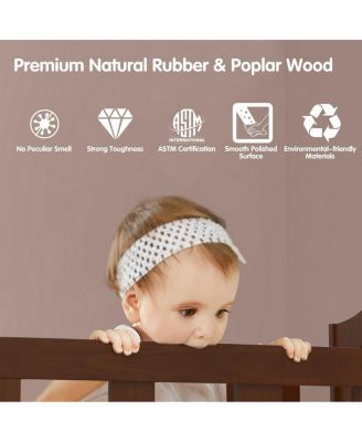 Classic Wooden Toddler Bed with 2 Guardrails, Converts for Growing Kids