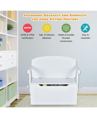 3-in-1 Kids Convertible Storage Bench Wood Activity Table and Chair Set