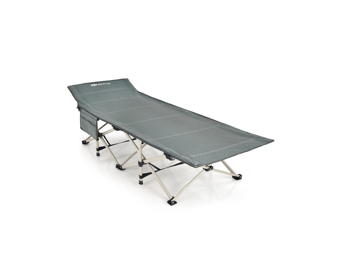 Slickblue 28.5 Inch Extra Wide Sleeping Cot for Adults with Carry Bag-Blue