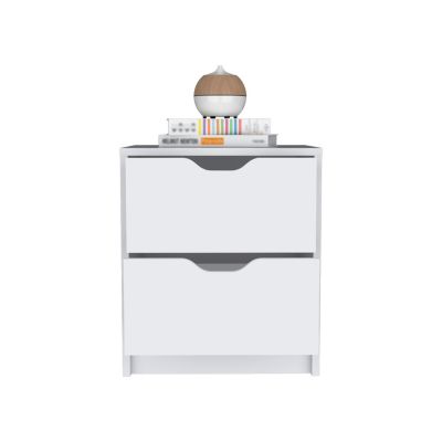 Nightstand Gandu, Two Drawers, Wengue Finish