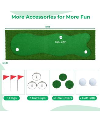 10 x 3.3 FT Golf Putting Green Professional Golf Training Mat with 2 Golf Balls