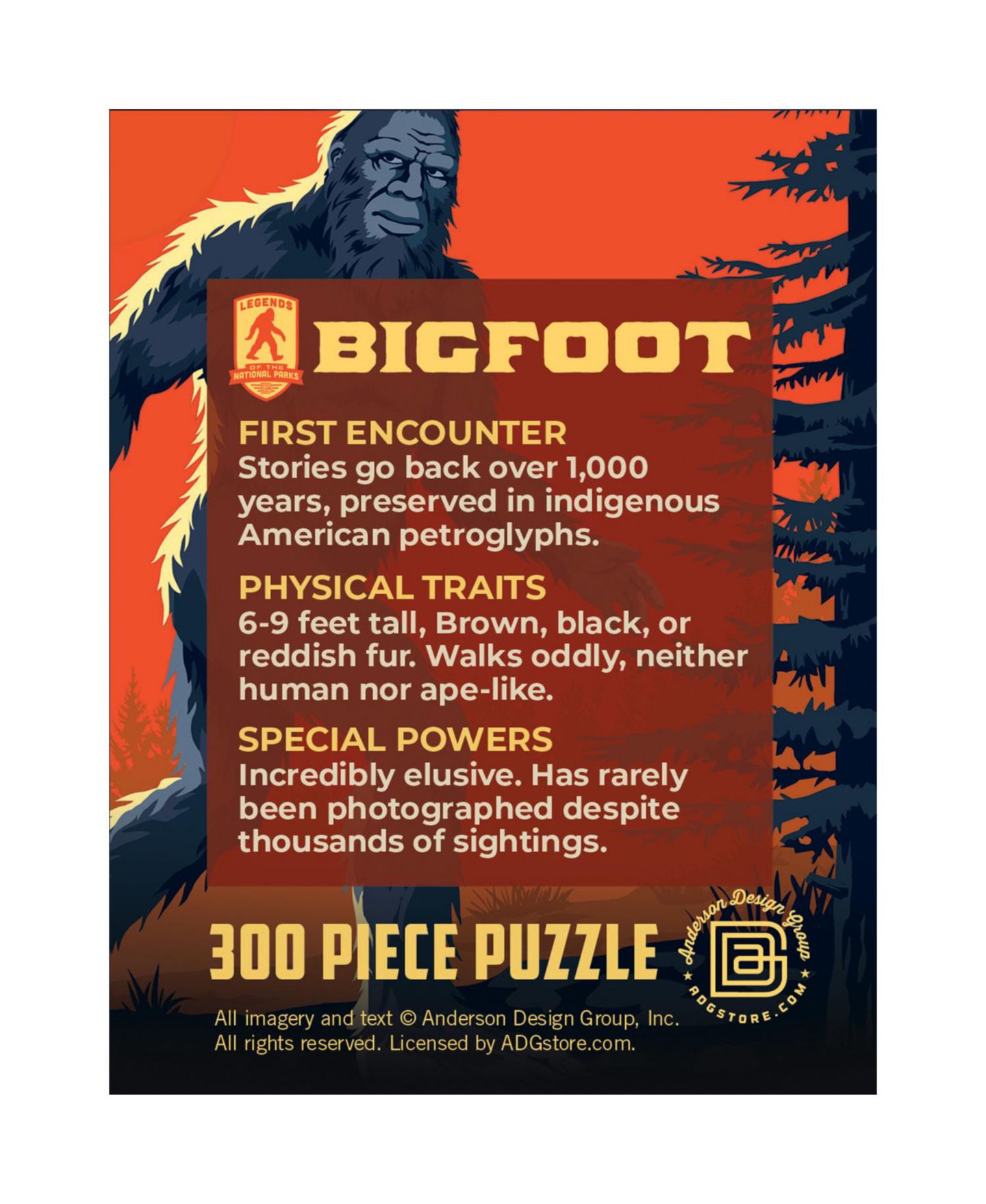Детский пазл MasterPieces Puzzles Bigfoot 300 Piece Adult Jigsaw Puzzle, от 14 лет — фото 2