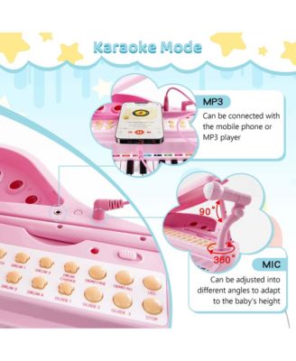31 Keys Kids Piano Keyboard Toy Toddler Musical Instrument with Stool & Microphone