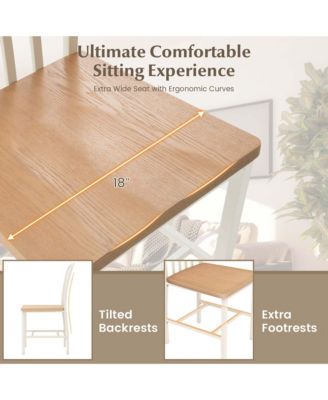 Dining Chairs Set of 2 High Back Navy Chairs Metal Frame Footrests Kitchen