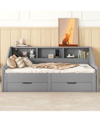 Streamdale Twin-to-King Daybed Frame with Storage and Charging