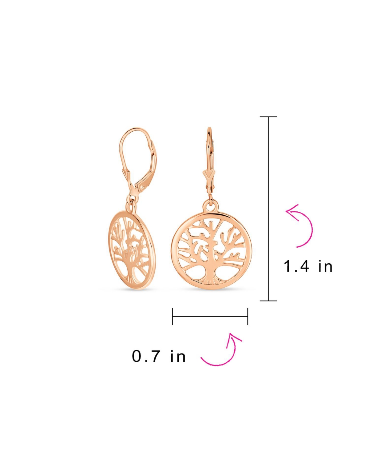 Bling Jewelry Oval Round Disc Natures Loving Family Wishing Tree of Life Dangle Stud Earrings For Women Sterling Silver Lever back