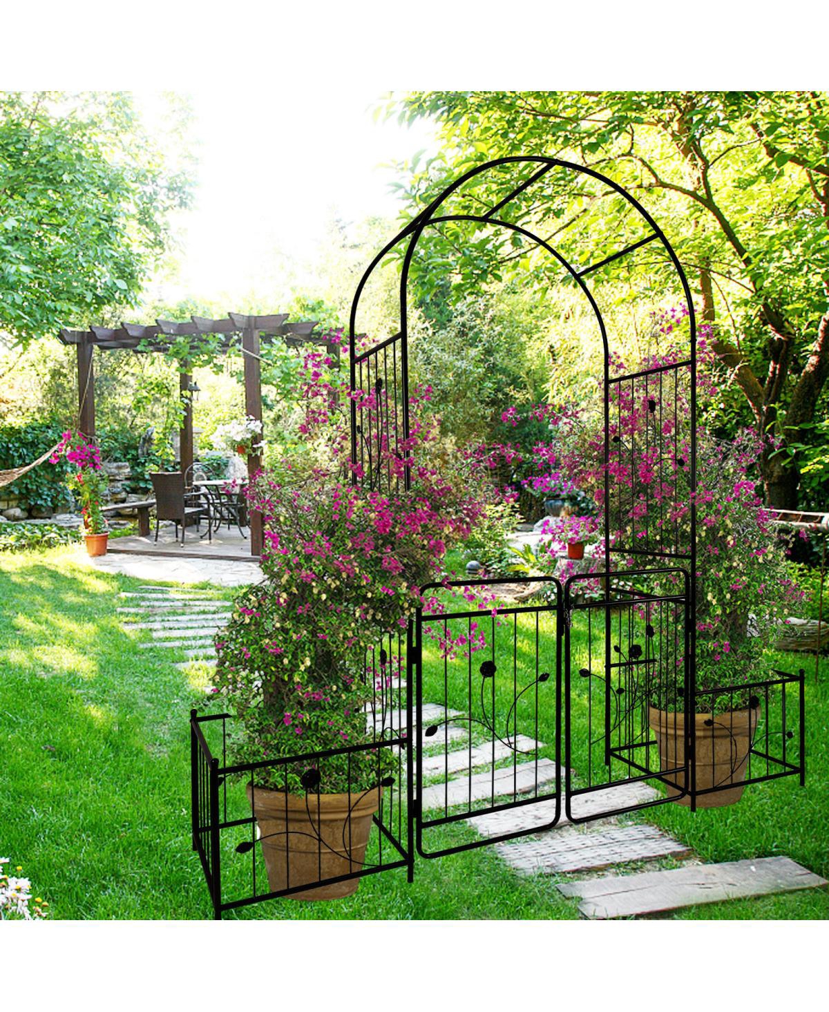 Streamdale Furniture Metal Garden Arch With Gate 79.5