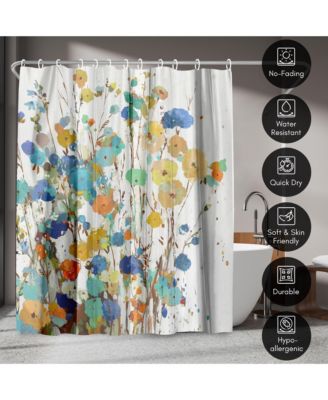 71x74 Floral Shower Curtain - Spring Garden by PI Creative Art