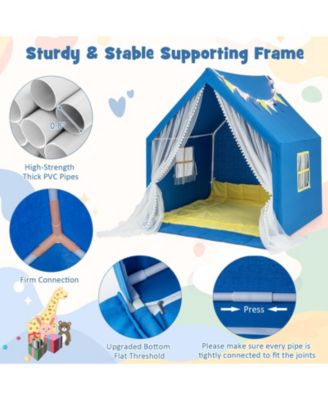 48 x 42 x 50 Inch Large Play Tent with Washable Cotton Mat Holiday Birthday Gift for Kids
